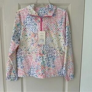 Fabletics Floral Print Anorak Jacket Lightweight Quarter Zip Pullover Activewear